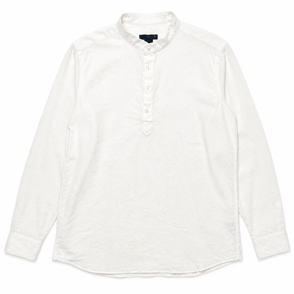 Half Button Chinese Collar Linen Shirt