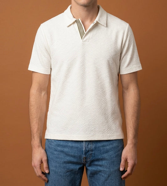textured polo top