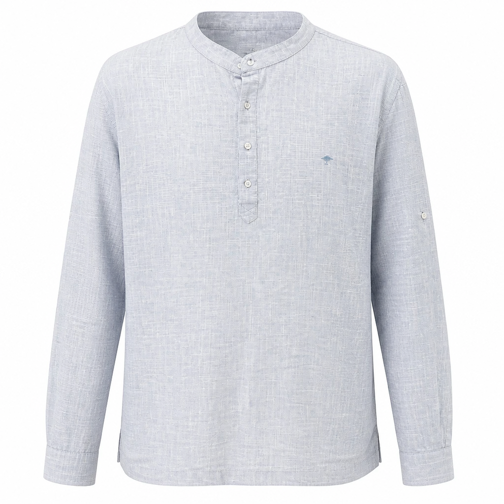 Half Button Chinese Collar Linen Shirt