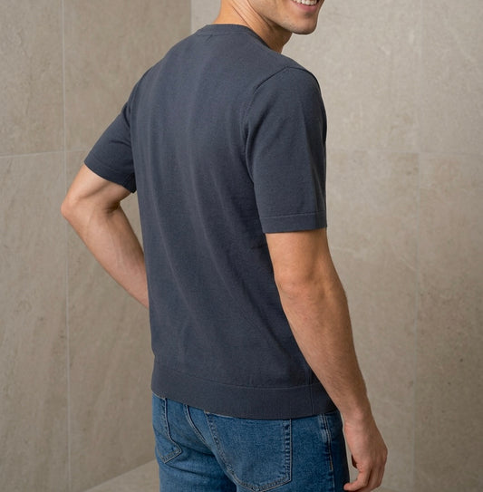 Mercerized Tee Navy - front